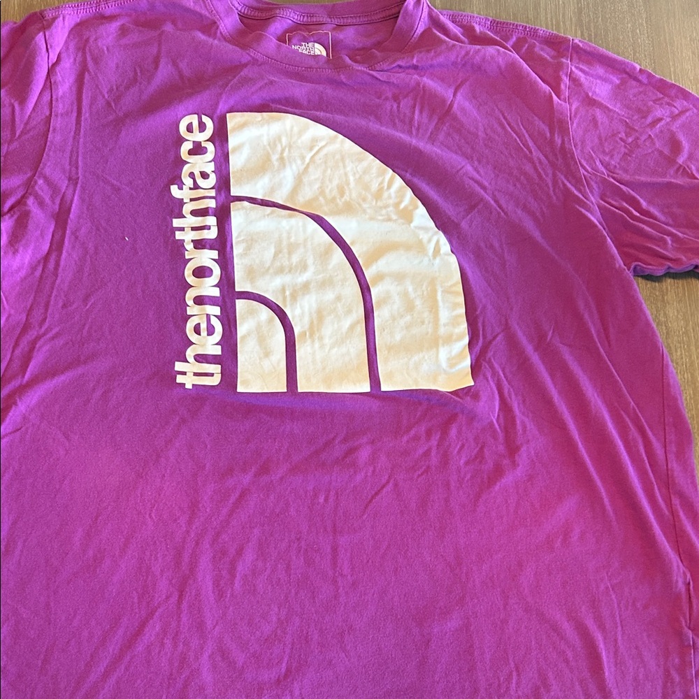 The North Face Magenta Tee with White‎ Logo